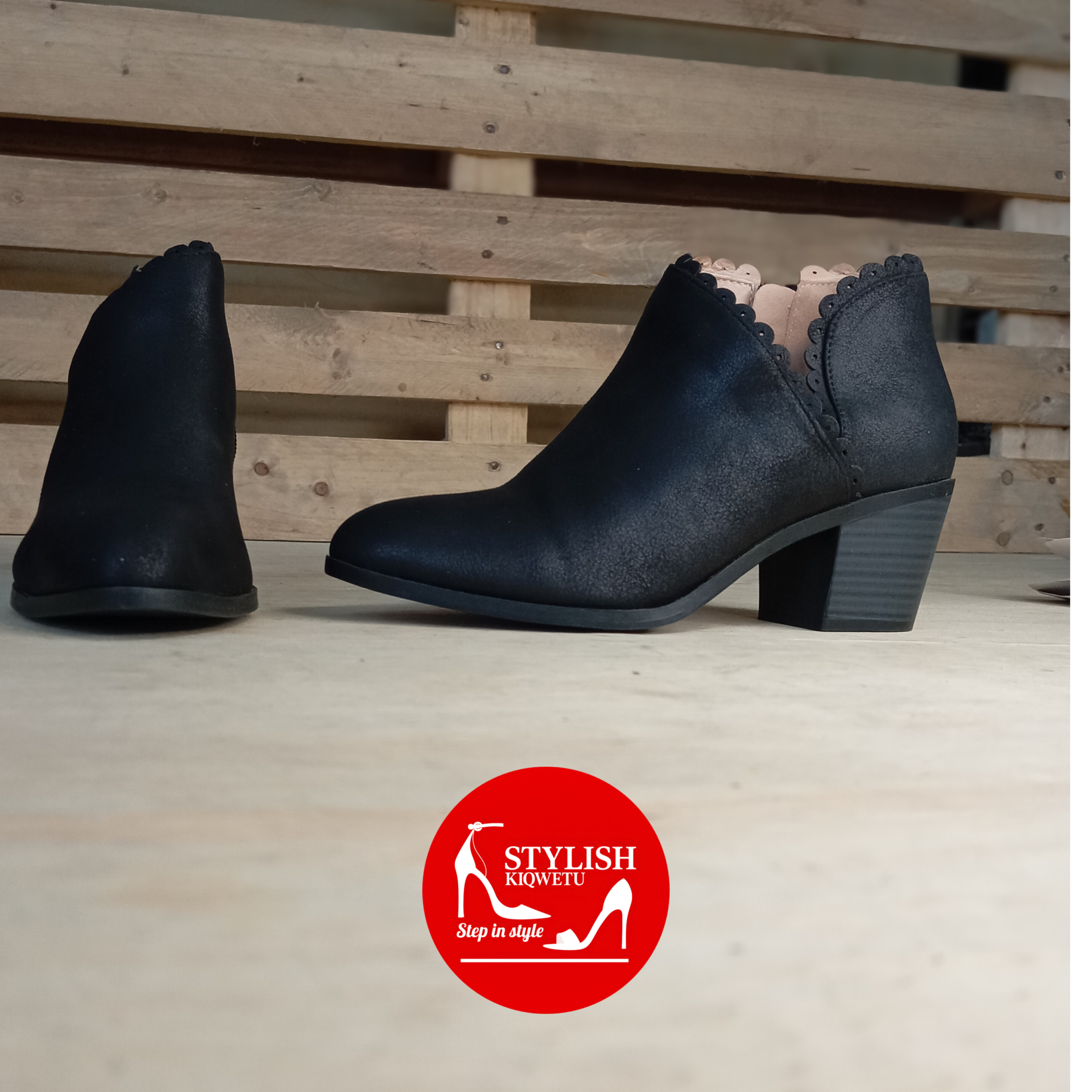 Black journee Collection ankle boots.