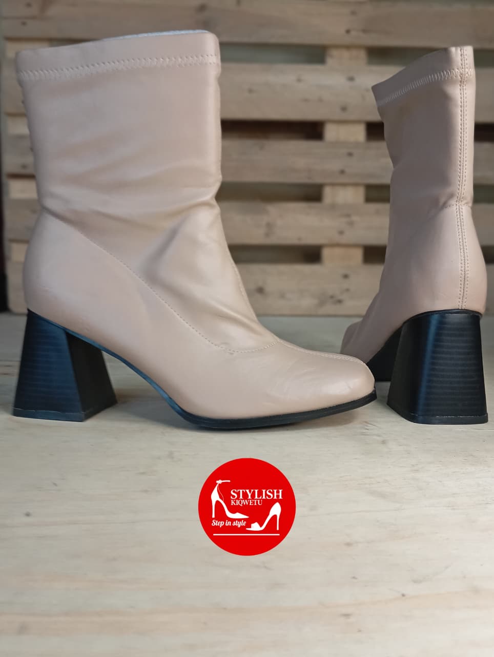 Women Beige Boots.