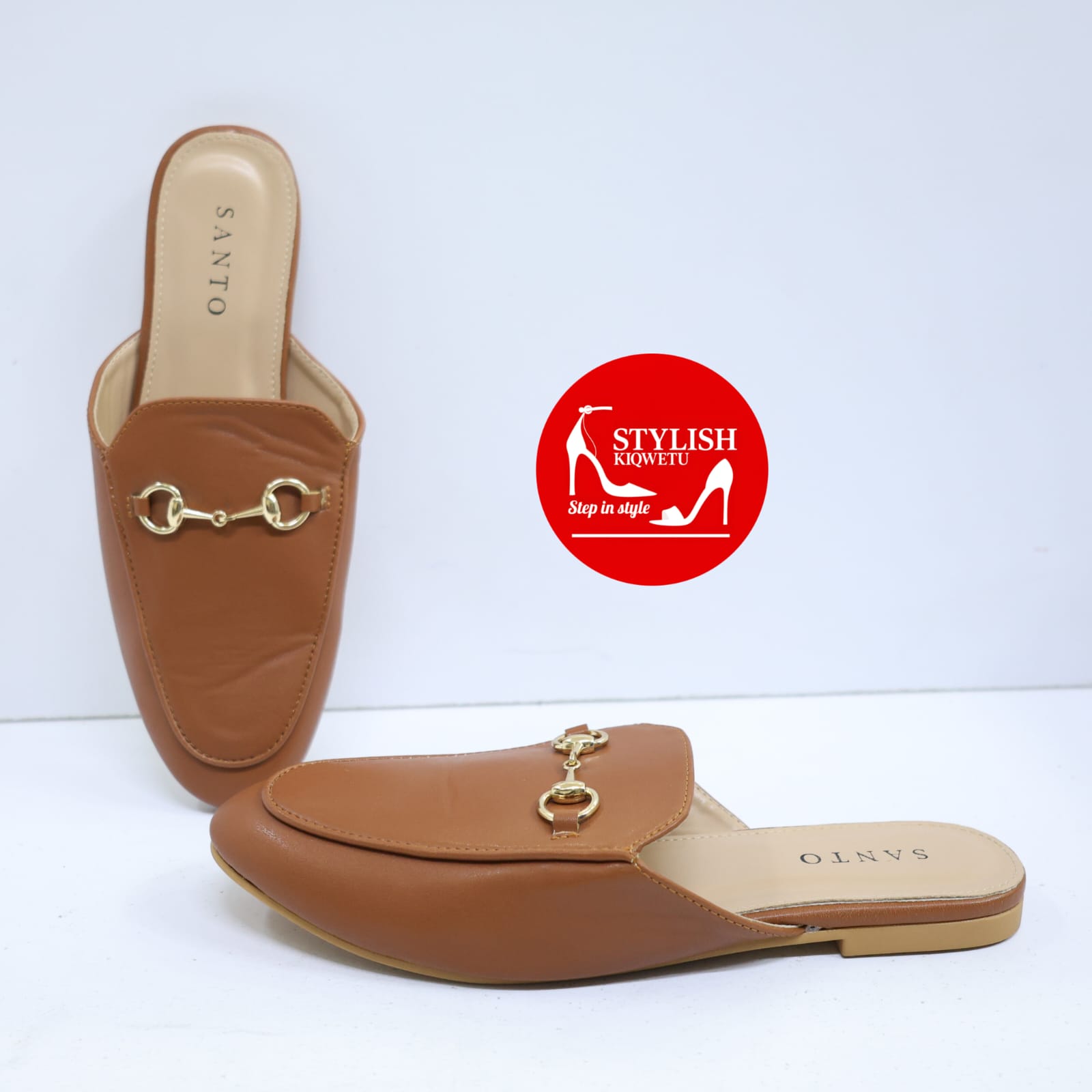Brown Ladies Mule Loafers